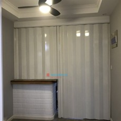 홀딩 폴딩 도어 현관 중문 방풍 커튼 PVC 접이식 미닫이 문 칸막이 화장실 주방 스텔스, 알루미늄 궤도 1미터