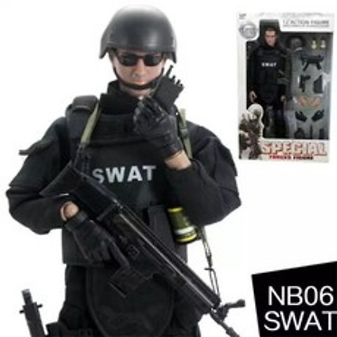 경찰 군인 인형 프라모델 특수부대 피규어 밀리터리 피규어 군인 모형, NB06(SWAT)
