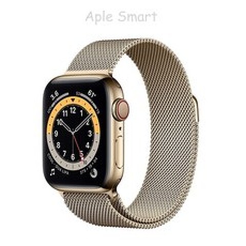 (영문도서) Smart: New Apple Watch Series 6 (GPS-Cellular 44mm) - Gold Stainless Steel Case with Gold Mi... Paperback, Independently Published, English, 9798502449434
