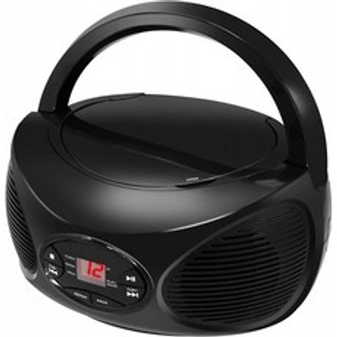 GPX 휴대용 블루투스 FM 라디오 붐박스 및 CD 플레이어 블랙(BCB119B), 단일옵션