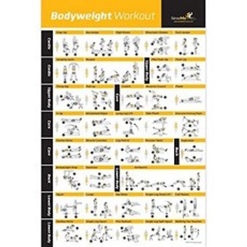 NewMe Fitness 체중 운동 포스터 - 토탈 바디 운동 - 개인 트레이너 피트니스 프로그램 - 홈 헬스 포스터, 상세 설명 참조0