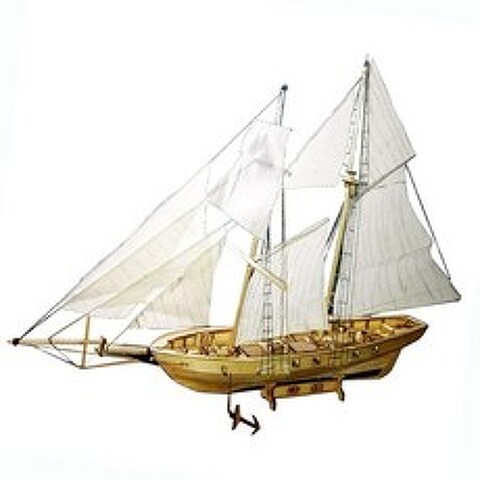 310313 / 1:130 DIY 선박 조립 모델 키트 클래식 목조 하비 범선 규모 모델 장식 380x130x270mm 요트 모델 키트, Harvey Sailing Model