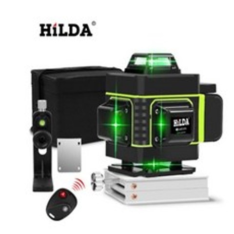 HILDA 16라인4D 레이저 레벨기 수평기 녹색 배터리2개