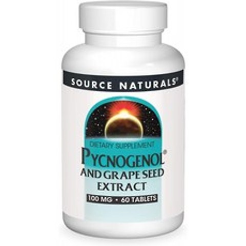 소스 Naturals Pycnogenol & 포도씨 추출물 100mg 식이 보조제 - 60알:, 1