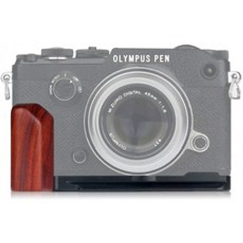 WEPOTO Olympus Pen-f용 핸드 그립 메탈 빨강 단목재 GP-ECG4카메라용 카메라 그립통판