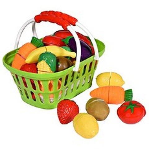 Playkidz Super Durable Healthy Fruits and Vegetables Baske Green Multicolor (PK3040) 다양한 색, 단일옵션