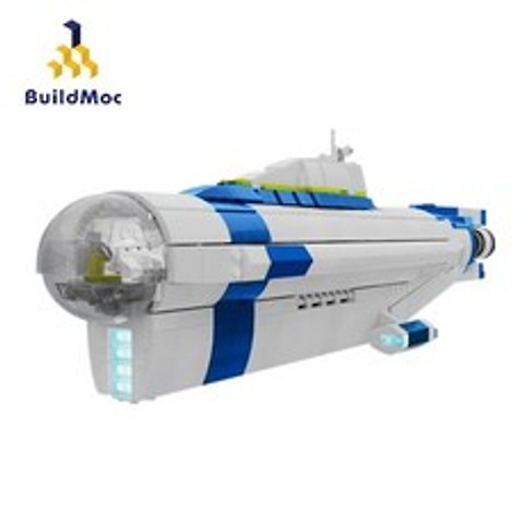 BuildMoc Technic Ship Cyclops 잠수함 도시 해양 탐험 선박 모델 빌딩 블록 벽돌 기술 완구 어린이 선물|블록|, 1개, 단일, No box-1552PCS