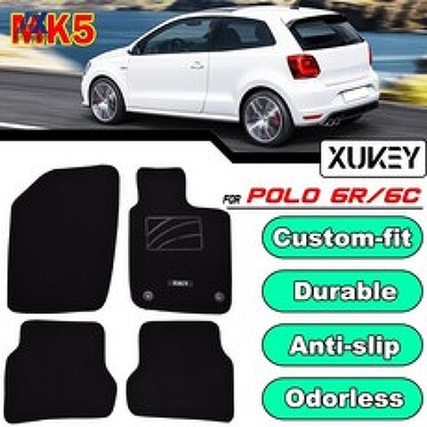 For Volkswagen VW Polo 6R 6C MK5 2009 - 2017 Car Floor Mats Tailored Carpets Non-slip Nylon 2010 2011 2012 2013 2014 2015 2016