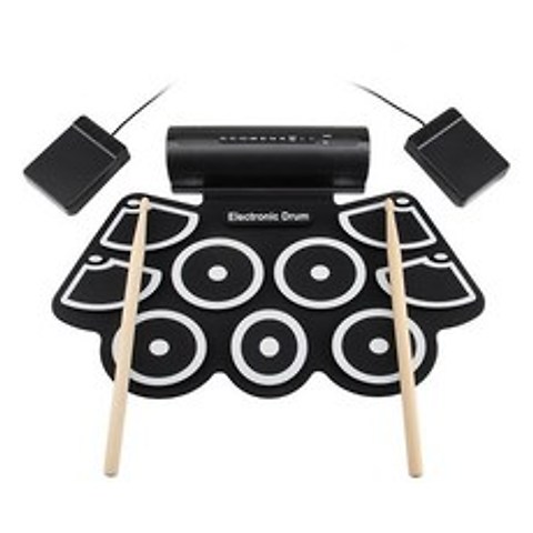 휴대용 전자드럼 MIDI 드럼패드 롤업드럼 발판 스틱