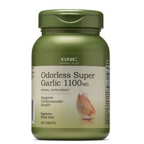 GNC 허브 오더리스 슈퍼 갈릭 1100mg 100정 (타블렛) Odorless Super Garlic 100tabs, 1개