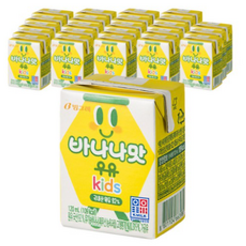 빙그레 바나나맛우유 kids 120ml, 48개, 바나나맛