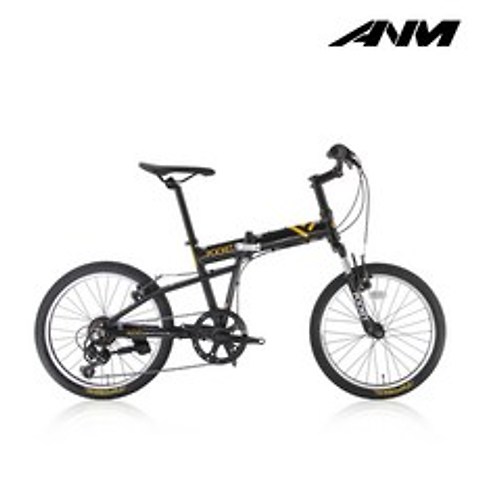 ANM 포켓MT 시마노7단 알루미늄 접이식 폴딩 자전거 2021년 에이모션, 블랙