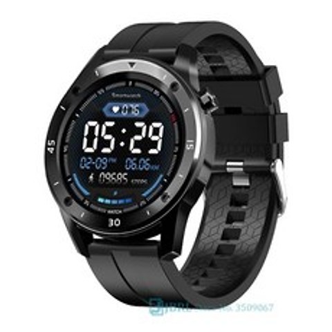 스마트 워치 스테인레스 스틸 시계 남성 전자 시계 안드로이드 ios 피트니스 트래커 스포츠 블루투스, 실리콘 블랙