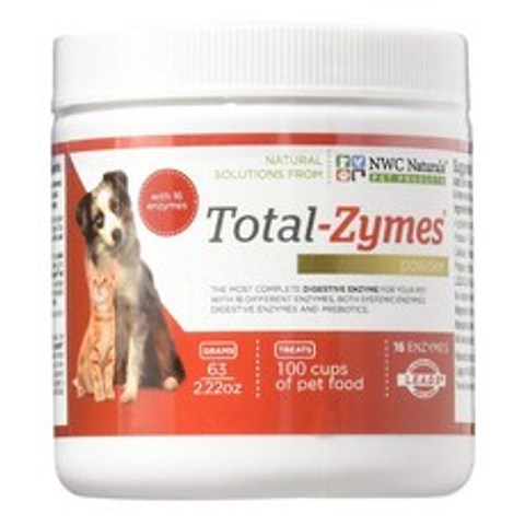(당일발송) NWC Naturals 토탈자임 강아지 고양이 소화효소 파우더 63g/Total Zymes Digestive Enzymes Dog and Cat
