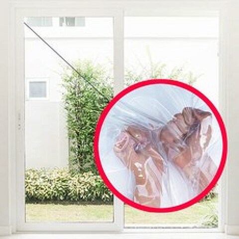 쾌청 0.5mm 두꺼운 창문 베란다 외벽 방풍비닐 180 cm (1개당 1m)