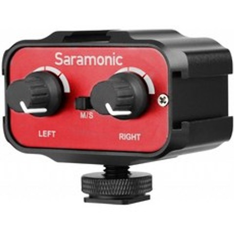 DSLR 오디오 어댑터 Saramonic SR-AX100 마이크 오디오 믹서 유니버설 듀얼 채널 마이크 앰프 어댑터(채널 3.5mm 촬영 비디오, 단일옵션
