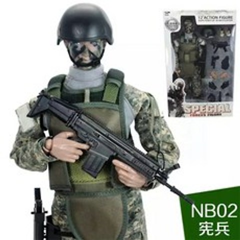 경찰 군인 인형 프라모델 특수부대 피규어 밀리터리 피규어 군인 모형, NB02(정글카메랄드)