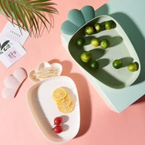 무 과일 접시 플라스틱 과일 플레이트 크리 에이 티브 새해 스낵 멜론 씨앗 상자 가정용 접시 간단한 현대, 흰색 무 과일 플레이트