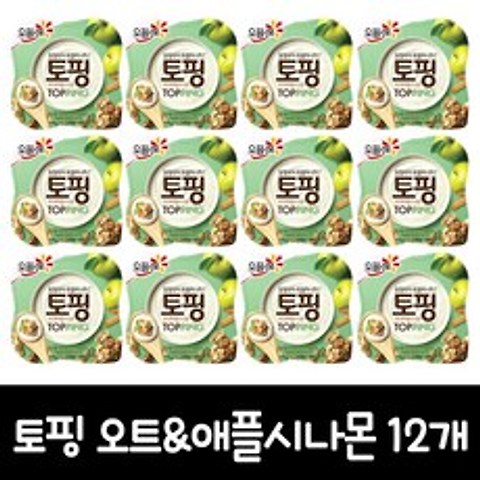 요플레 토핑 오트&애플시나몬(아이스포장), 125g, 12개