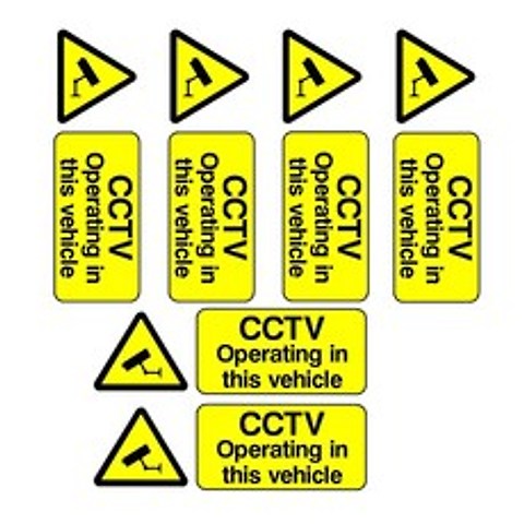 STK 이 차량 자체 접착 스티커 자동차 택시 버스 밴에서 작동하는 CCTV, 18.6x10.0.1cm, 종이, 옐로우