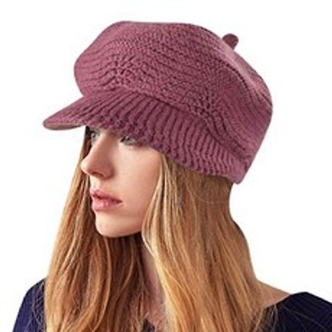 Yuson Girl Women s Winter Slouchy Cable Knit Beanie Skull Hat with Visor (Purple), 단일옵션
