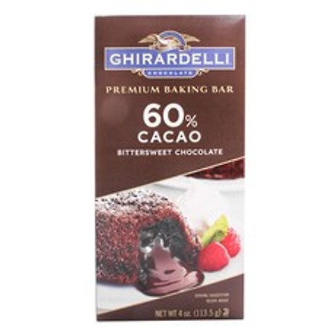 기라델리 프리미엄 베이킹 바 초콜릿, 1개, 60% Cacao Bittersweet