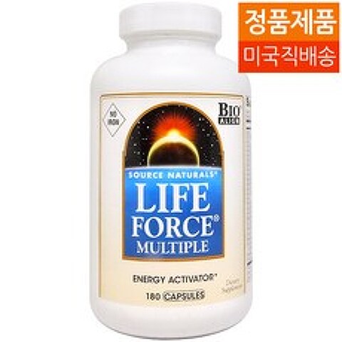 Source Naturals 철분 미함유 Life Force Multiple No Iron 180캡슐, 1병