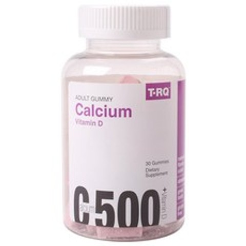 티알큐 칼슘 500 + 비타민D 어덜트 구미 글루텐 프리, 30개입, 1개