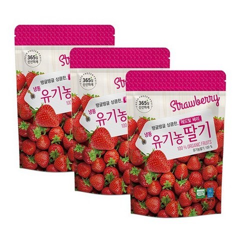 [호재준] 냉동 유기농 딸기 500g x 3팩, 없음, 상세설명 참조