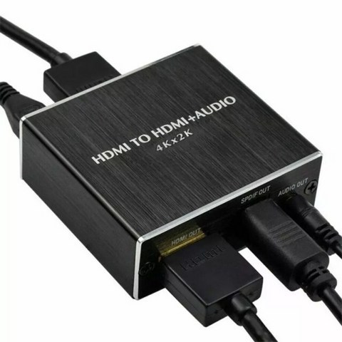 HDMI Conversor de Audio Estereo HDMI Para HDMI Optico Toslink SPDIF 3.5mm HDMI Adaptador de Divisor, 검정