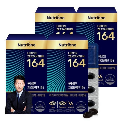 뉴트리원 본사 루테인+지아잔틴+비타민A 7중 기능성 눈 영양제 루테인지아잔틴164 면역 기능 + 활력환, 500mg, 4box