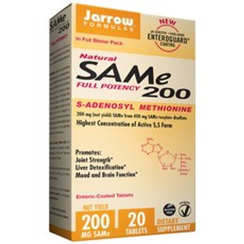 Jarrow Formulas SAMe 200mg 타블렛, 20개입, 1개