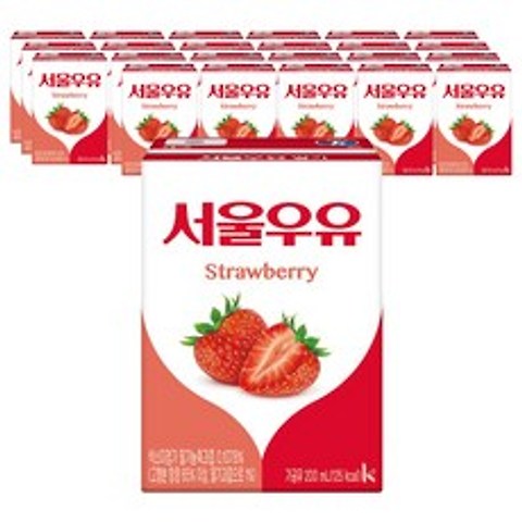 서울우유 멸균딸기우유200ml, 200ml, 24개