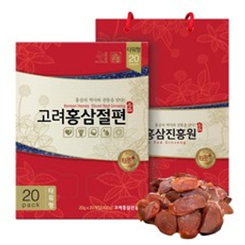 고려홍삼진흥원 고려홍삼절편 타워형 + 쇼핑백, 20g, 20개