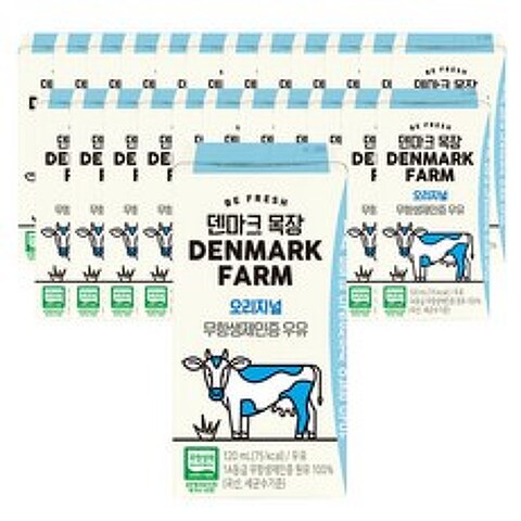 동원에프엔비 덴마크 무항생제 인증목장 우유, 120ml, 24개입