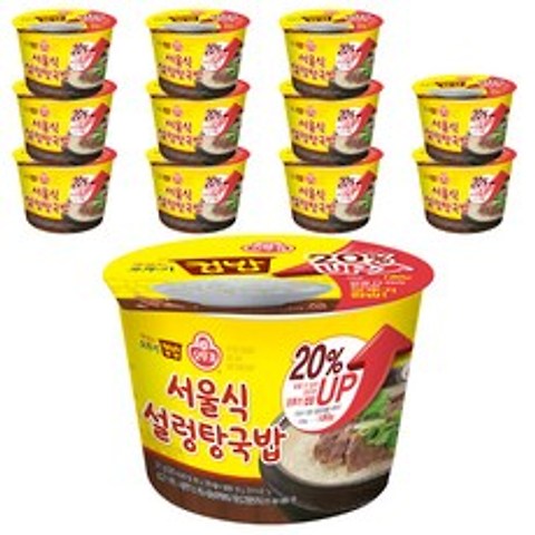 오뚜기 맛있는 오뚜기 컵밥 서울식 설렁탕국밥, 311g, 12개입