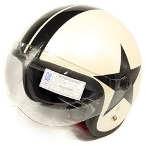 한미 베이비젯 블랙별 오토바이 헬멧, 화이트