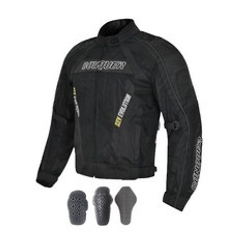 컨쿼 콜하버 케블라 메쉬 라이딩 오토바이 자켓 + 내피 + 보호대, BLACK