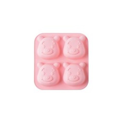 유앤미 실리콘 수제 아이스크림 몰드 BG019 곰돌이, 핑크, 1개