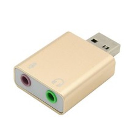 컴스 USB 오디오7.1 컨버터 3.5 ST Mic Gold 사운드카드 외장형, BT325