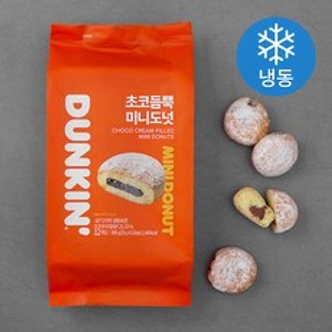 던킨도너츠 초코듬뿍 미니도넛 (냉동), 25g, 12개입