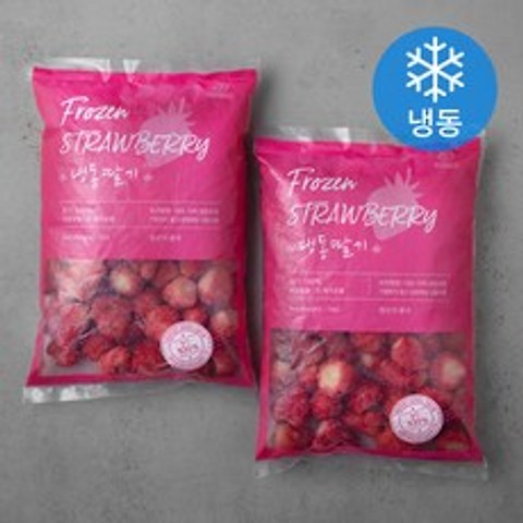 푸디즈 딸기 (냉동), 1kg, 2개