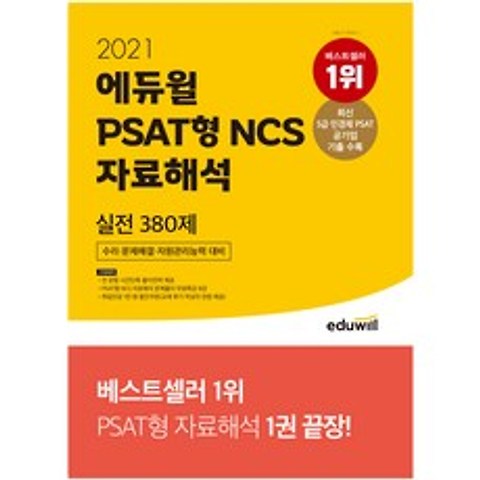2021 에듀윌 PSAT형 NCS 수리 문제해결 자원관리능력 대비 자료해석 실전 380제