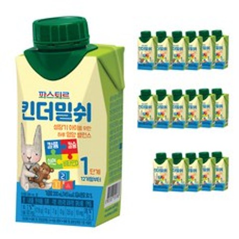 파스퇴르 킨더밀쉬 액상분유 1단계 200ml, 1개입, 18개