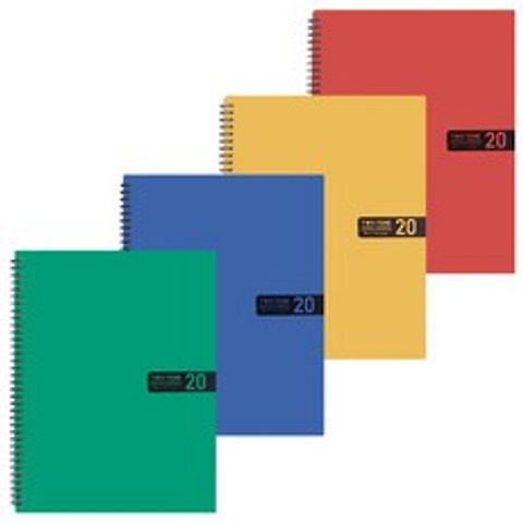 비팬시 투톤스프링 클리어화일 A4 20매, 노랑,빨강,초록,파랑, 4개