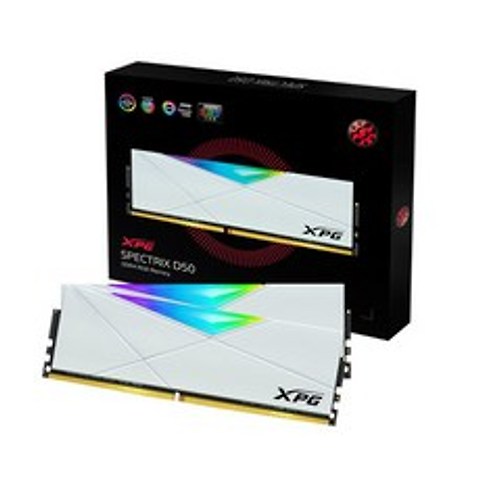 에이데이타 XPG 8GB DDR4 3200 CL16 SPECTRIX D50 RGB 램 데스크탑용 화이트 2p