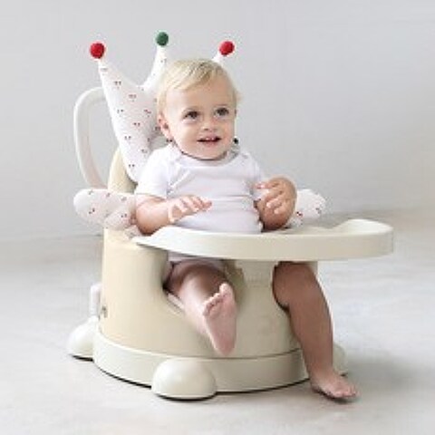 에시앙 아기의자 풀옵션 + 크라운 라이너 세트, 의자(에곤뉴트럴), 카트트레이(에곤뉴트럴), 크라운라이너(체리봉봉 아이보리)