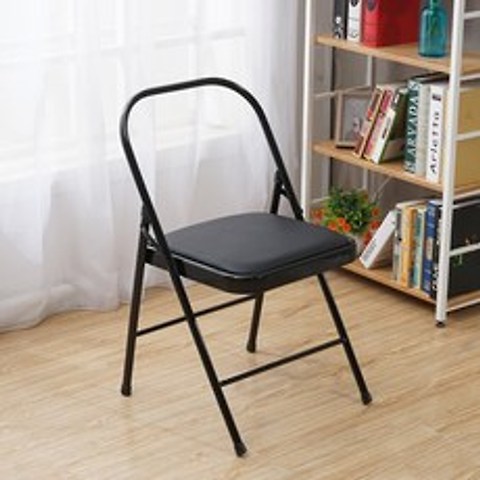 접이식 요가 의자 Iyengar 요가 보조 의자 PU 표면, 강화 전면 및 후면 빔 블랙 요가 의자