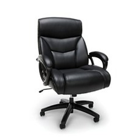OFM ESS Collection Big and Tall Bonded Leather Executive Chair 블랙, 단일옵션