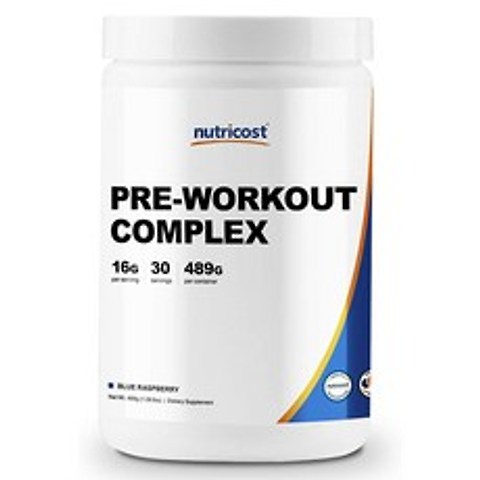 뉴트리코스트 프리-워크아웃 블루라즈베리맛 489g 1개 1서빙 16.31g 30회분 Preworkout Complex Rev 2 [30 SERV]